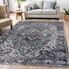 Contemporary Abstract Medallion Border Washable Indoor Area Rug by Blue Nile Mills - 2 of 4