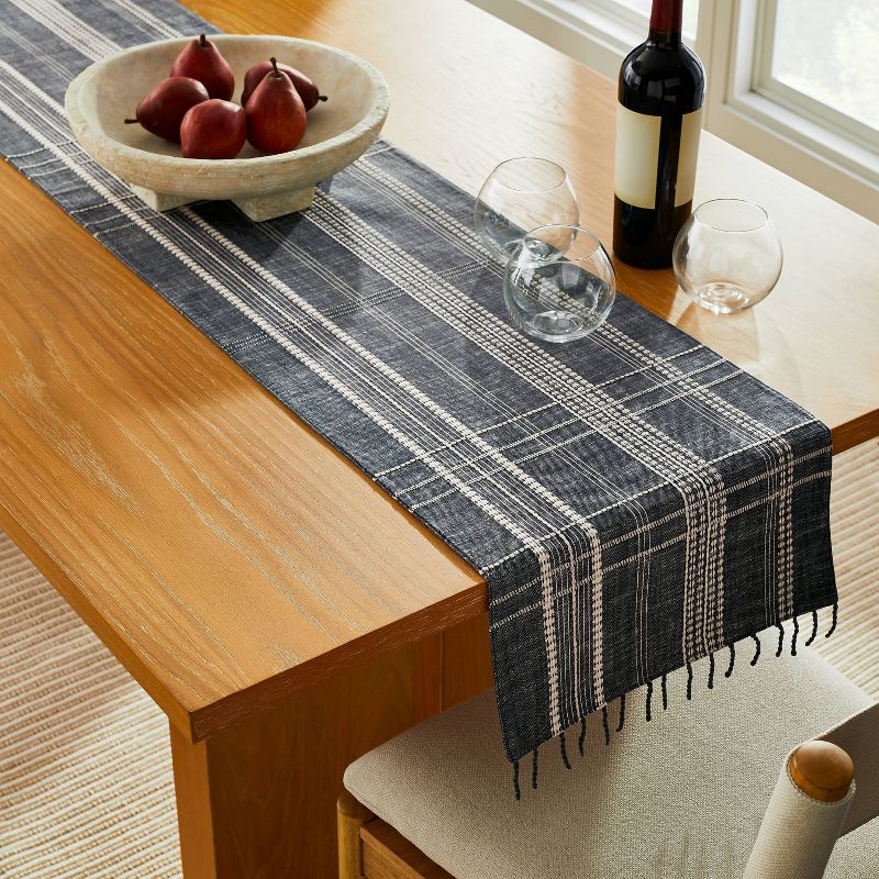 72&#34; x 14&#34; Cotton Plaid Table Runner Blue - Threshold&#8482; designed with Studio McGee, 2 of 6