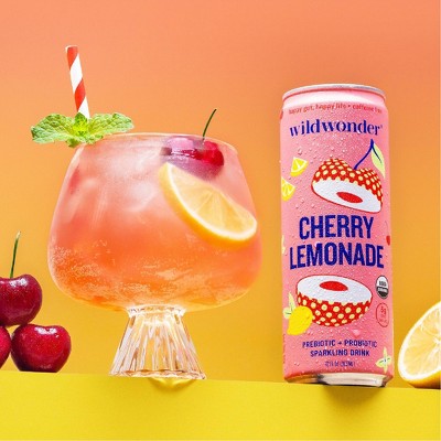 wildwonder Cherry Lemonade Organic Prebiotic + Probiotic Sparkling Drink - 12 fl oz
