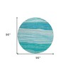 Sky Blue Teal Blue And Aqua Striped Washable Indoor Outdoor Area Rug - 3 of 4