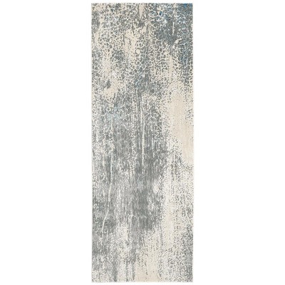 Azure Modern Watercolor Gray/Blue/Ivory Area Rug