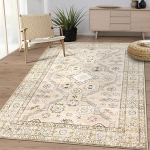 Washable Area Rug, Soft Large Living Room Rug Indoor Floor Carpet, Non Slip Low Pile Area Rug for Dining Room Bedroom - 1 of 4