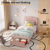 homfan Twin Smart LED Bed Frame, Adjustable PU Leather Headboard, Platform Bed for Kids, Wood Slats, No Box Spring Needed - 2 of 4