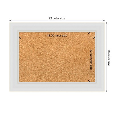 Soft White Framed Corkboard with Natural Cork 18x12