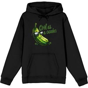 Cool As A Cucumber Humor Adult Long Sleeve Hoodie - 1 of 2
