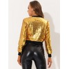 INSPIRE CHIC Women's Sequin Long Sleeve Glitter Shiny Party Bomber Jacket - 4 of 4