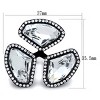 Slickblue Women’s IP Black Stainless Steel Ring with Three Clear Synthetic Crystals, Sleek Finish, size 5-10 - 2 of 4