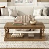 Vintage Coffee Table with Wood Legs, Pine Veneer Coffee Table, Storage Shelf Table for Living Room-Maison Boucle - 2 of 4