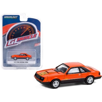 1979 Ford Mustang Cobra Tangerine Orange & Black w/Graphics "Greenlight Muscle" Series 24 1/64 Diecast Model Car by Greenlight