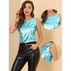 INSPIRE CHIC Women's U-Neck Stretchy Slim Fit Shiny Sparkly Metallic Tank Top - 2 of 4