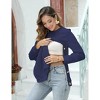 Coolmee Women's Maternity Cable Knit Tops Long Sleeve Split Side Crewneck Pregnancy Nursing Pullover Sweatshirt - 4 of 4