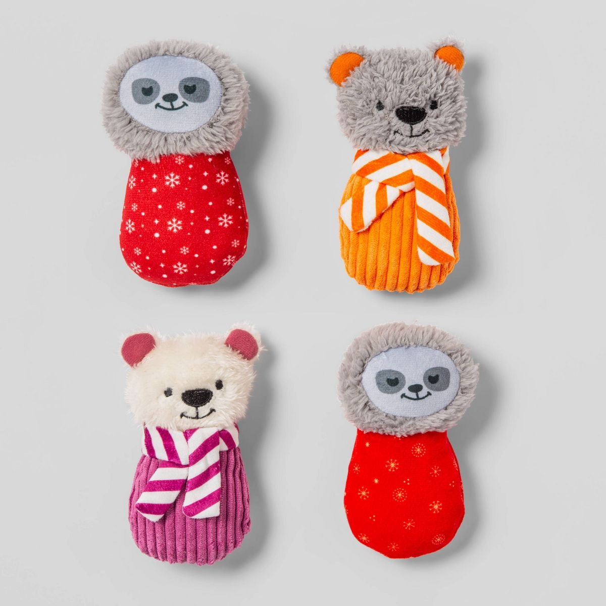 Bear & Sloth Dog Toy Set - XS/S - 4pk - Boots & Barkley™