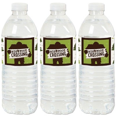 Big Dot of Happiness Sasquatch Crossing - Bigfoot Party or Birthday Party Water Bottle Sticker Labels - Set of 20
