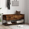 vidaXL Storage Bench Smoked Oak 39.4 in.x16.7 in.x18.5 in. Engineered Wood - 3 of 4