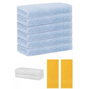 REGALWOVEN Absorbent Solid Bath Hand Face Cloths Cotton Towels 3 Piece Sets - 1 of 4