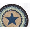 Earth Rugs Round Jute Trivet 10"x10" – Blue Star Print with Braided Natural Fiber Design - 2 of 3