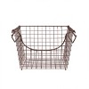Spectrum Diversified Scoop Medium Stacking Basket Silver: Portable Metal Utility Storage for Garage & Universal Organization - 4 of 4