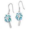 Black Bow Jewelry Created Blue Opal Inlay Palm Tree Dangle Earrings in Sterling Silver - 2 of 4