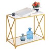 St Andrews Console Table White/Gold - Breighton Home: Modern Glass Top, Metal Frame, Entryway Furniture - 4 of 4