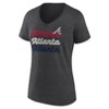 MLB Atlanta Braves Women's Gray Short Sleeve V-Neck T-Shirt - 2 of 3