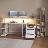Computer Gaming Desk with File Drawers, 63'' Home Office Desk with Power Outlets & LED Light - 2 of 4