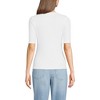 Lands' End Women's Plus Size Drapey Rib Fitted Elbow Sleeve Scoop Neck Tee - 2 of 4