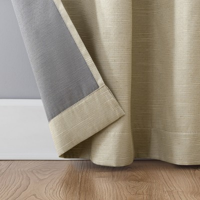 Beige Linen Blend Blackout Grommet Curtain Panel 50" x 84"