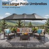 XIZZI 15FT Heavy-Duty Outdoor Market Umbrella W/Sandbags, Patio All-Weather Sandbag Umbrella (Standard/Upgraded/Flagship) - Dark Gray/Khaki/Dark Blue - 4 of 4