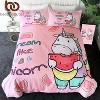 Wikineon 3-Piece Watermelon Duvet Cover Set for Comforter - Queen Size Bedding with Vibrant Fruit Pattern, Includes Duvet Cover and Pillowcases - 2 of 4