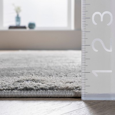 Eco-Sleek Silver Abstract 5' x 8' Synthetic Area Rug