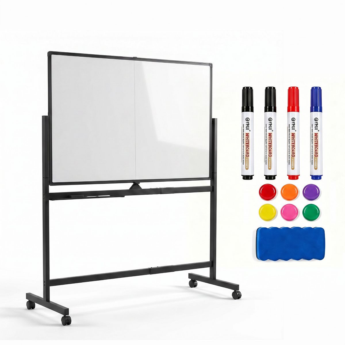 Double Sided Foldable Whiteboard with Stand, Portable Reversible Honeycomb Board for Office, Classroom, Presentation