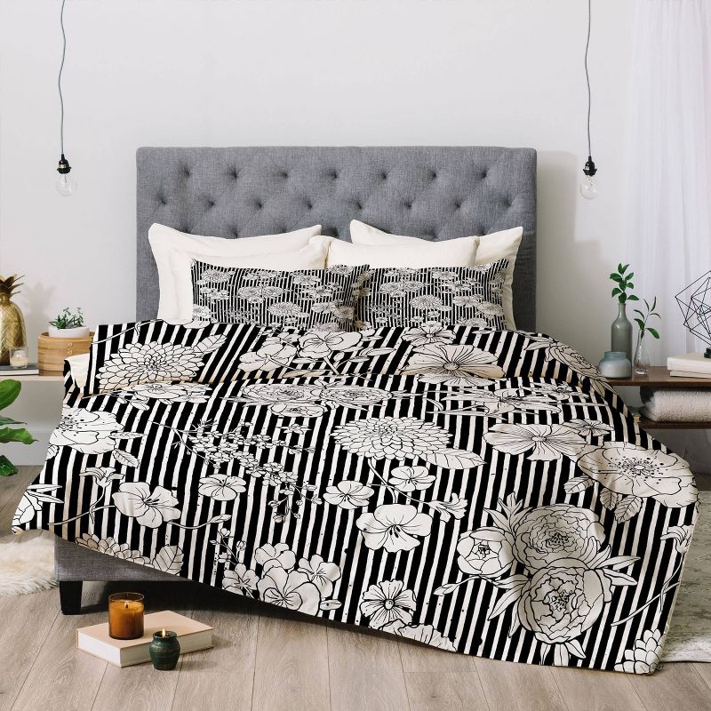 Ninola Design Flowers and Stripes Comforter Set - Deny Designs, 3 of 8