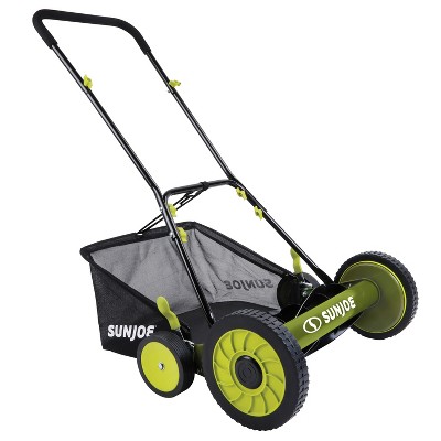 Sun Joe MJ501M Manual Reel Mower w Grass Catcher 18 inch