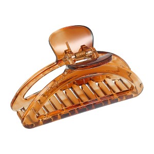 Unique Bargains Women's 3.54" Claw Clip Hair Accessories No Slip Grip Plastic Brown 1 Pc - 1 of 4