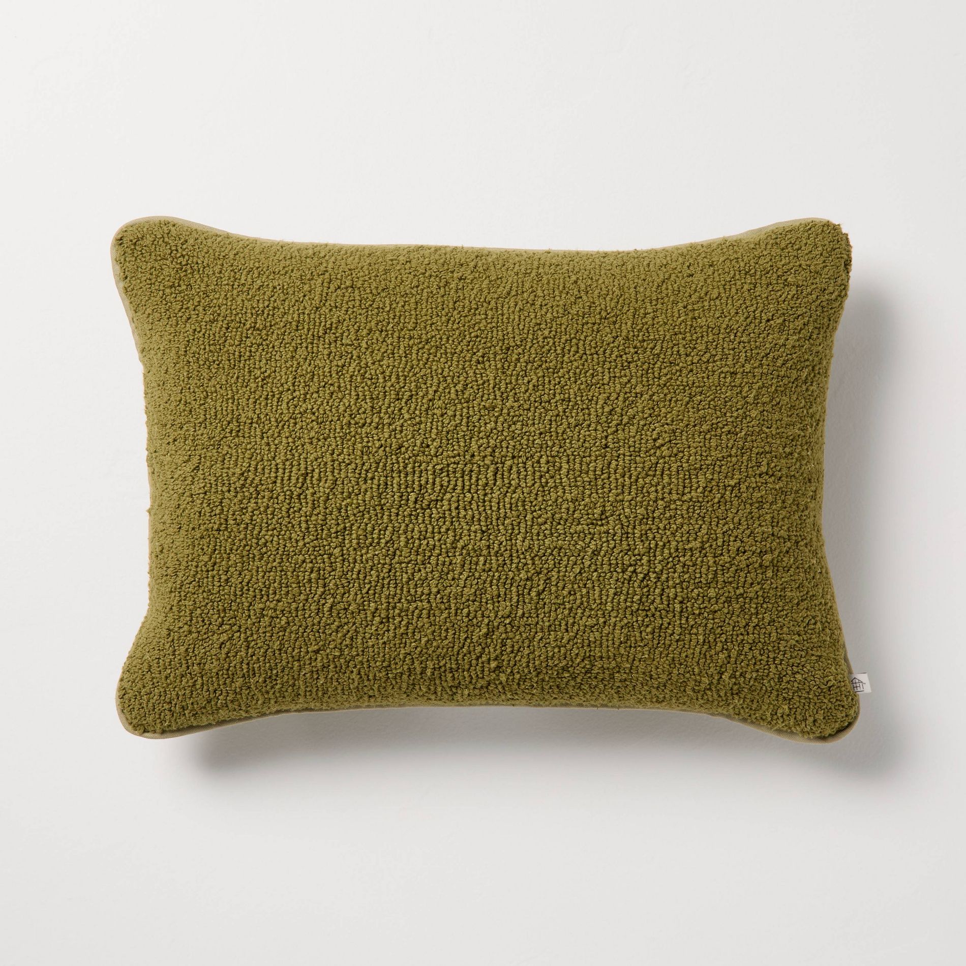 14"x20" Tufted Lumbar Toss Pillow Green - Hearth & Hand™ with Magnolia