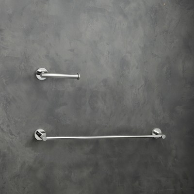Chrome Modern Bathroom Hardware Set with Towel Bar