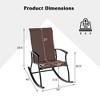Costway 2/4 PCS Outdoor Rocking Chairs with Breathable Backrest Smooth Safe Rocking Design Navy/Brown/Black - 3 of 4
