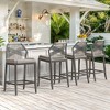 Arceso Outdoor Bar Stools, Rattan Outdoor Counter Height Bar Stools Set of 4, 26.5" H Woven Rope Patio Bar Chairs with Aluminum Legs for Kitchen - 2 of 4