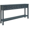 YOOCOZZ 60" Long Solid Wood Rustic Console Table with Bottom Shelf and two Different Size Drawers for Storage - 4 of 4