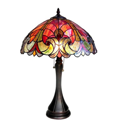 Chloe Lighting Amor Tiffany-style 2 Light Victorian Table Lamp 16" Shade