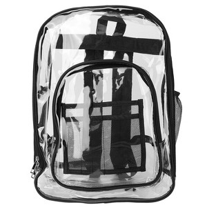Gulches Heavy-Duty Clear Backpack: Spacious 5.3 Gal transparent design, waterproof PVC, reinforced straps. Perfect for school, college, and work - 1 of 4