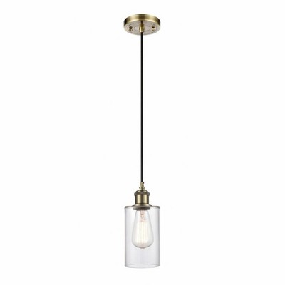 Clymer - 1 Light Cord Hung Mini Pendant In Art Deco Style-10 Inches Tall and 3.88 Inches Wide