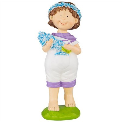 Design Toscano Bluebonnet Twins Springtime Child Garden Statue: Thierry Boy