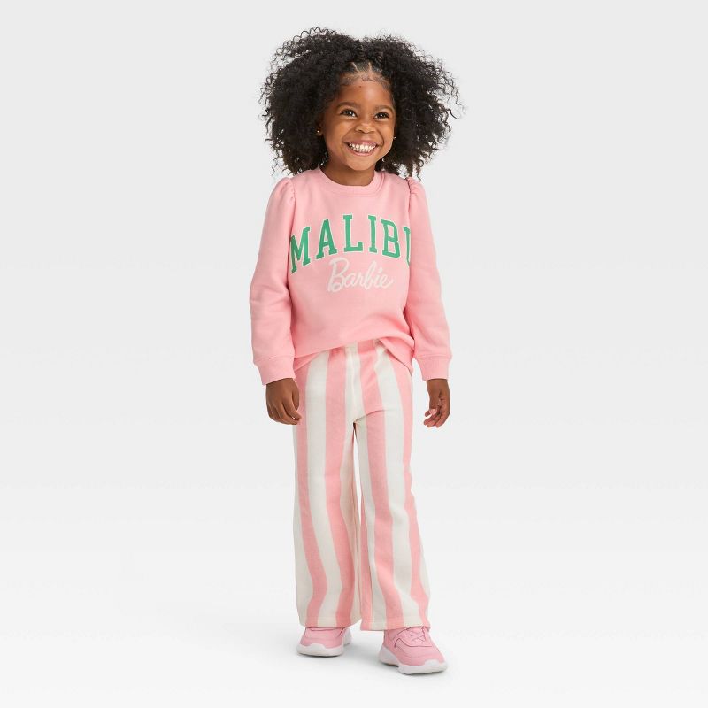 Toddler Girls&#39; Barbie Malibu Top and Bottom Set - Pink, 3 of 10