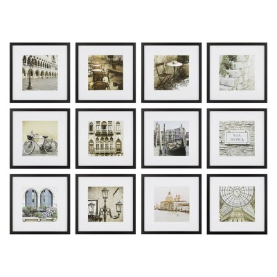 Gallery Perfect (set Of 12) Black Square Photo Gallery Wall Picture ...