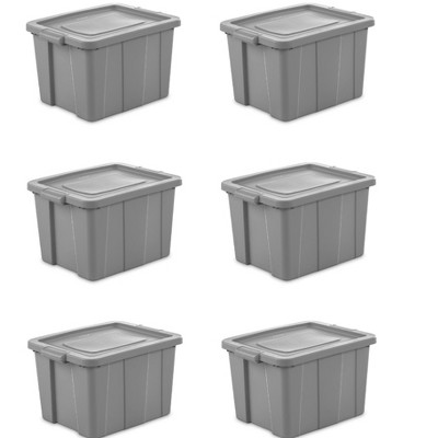 Sterilite Tuff1 18 Gallon Plastic Storage Tote Container Bin w/ Lid (6 Pack)