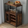 Bar cabinets, wine cabinets, sideboards, adjustable shelves, baffle design, suitable for small bar cabinets in kitchens and restaurants - 4 of 4