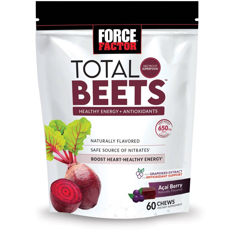 Force Factor Total Beets Soft Chews - Acai Berry - 60ct, 1 of 11