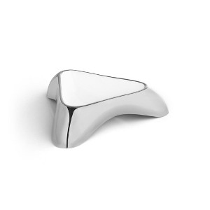 Nambe Pet Small Triangular Enameled Pet Bowl with Non-Slip Grips, Made with Nambe Alloy, Designed by Karim Rashid,	7" L x 7" W x 1.5" H - 1 of 4