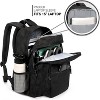 26L Black Backpack for School, College, and Travel: Water Resistant Bookbag with 8 Compartments - 4 of 4